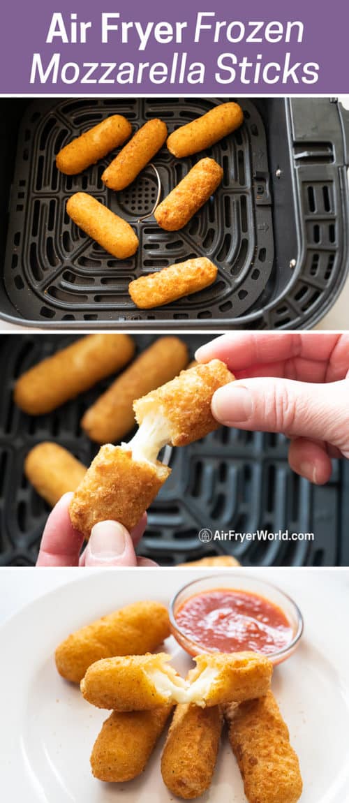 step by step cooking air fryer frozen mozzarella sticks or cheese sticks