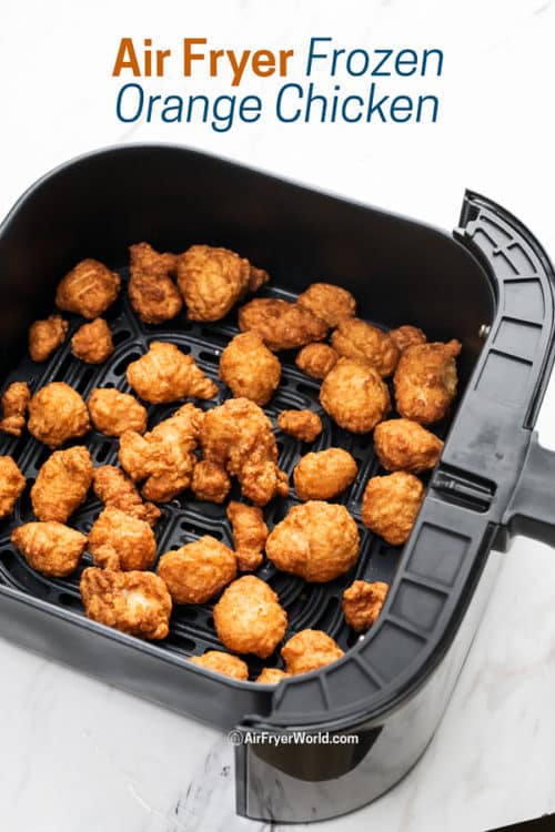 cooked chicken in air fryer basket