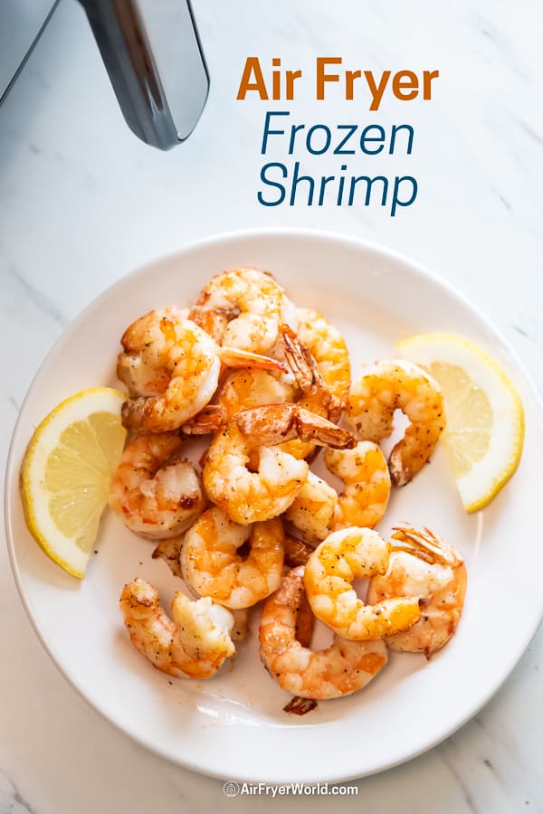Air Fryer Frozen Shrimp Recipe on a plate