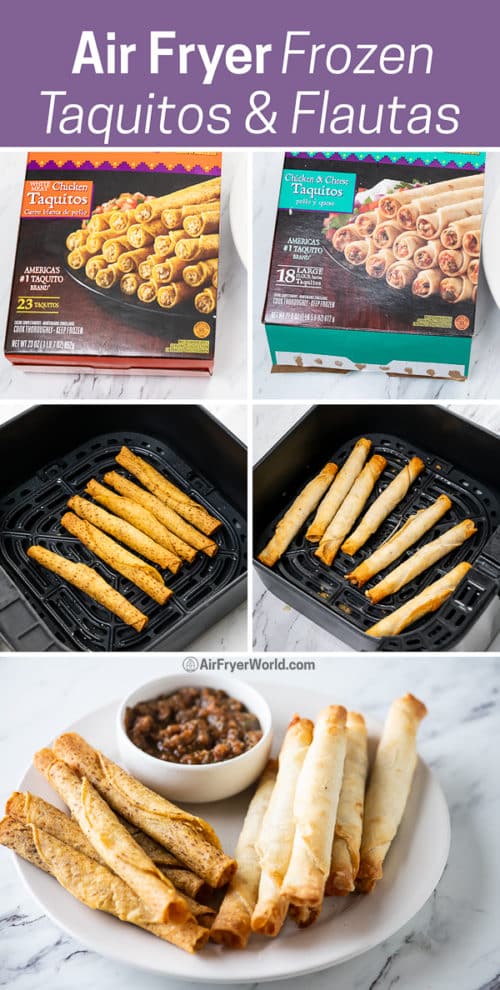 Air Fryer Frozen Taquitos or Flautas 10 min EASY Air Fryer World