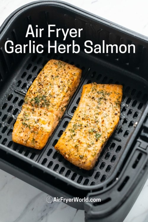 salmon in air fryer basket 