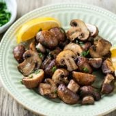 Easy Air Fried Garlic Mushrooms Recipe in Air Fryer | AirFryerWorld.com