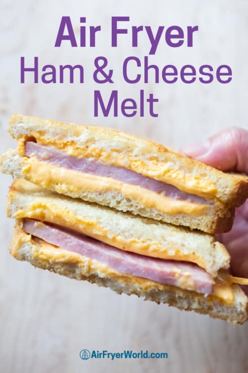 Holding ham and cheese sandwich 