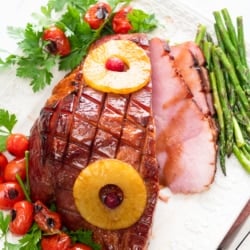 Air Fryer Ham Pineapple Glaze