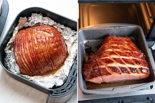 Finished hams in air fryer