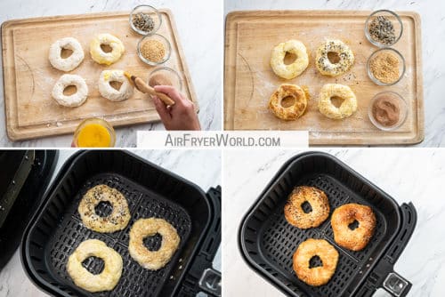 homemade bagels recipe in basket 