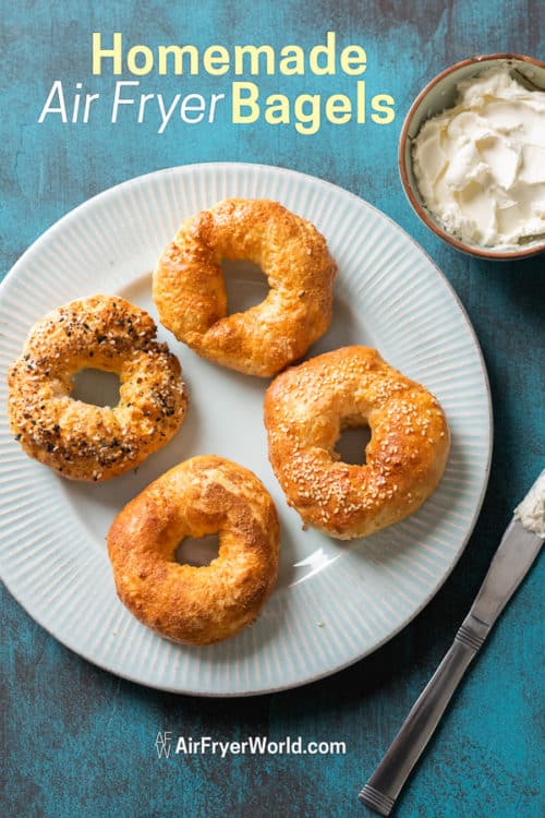 Air Fried Bagels Recipe in Air Fryer on a plate