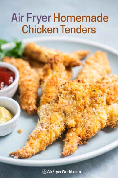 air fried chicken tenders on a plate