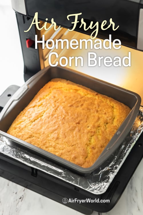 air fryer cornbread recipe in pan
