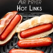 air fryer hot links in two different buns