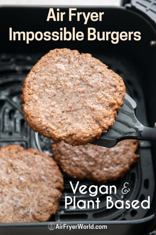 vegan plant based burger patty on spatula