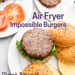 Air fryer impossible burgers on plate
