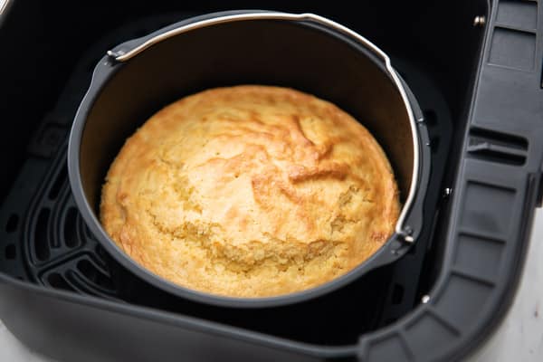 Cooked cornbread in air fryer