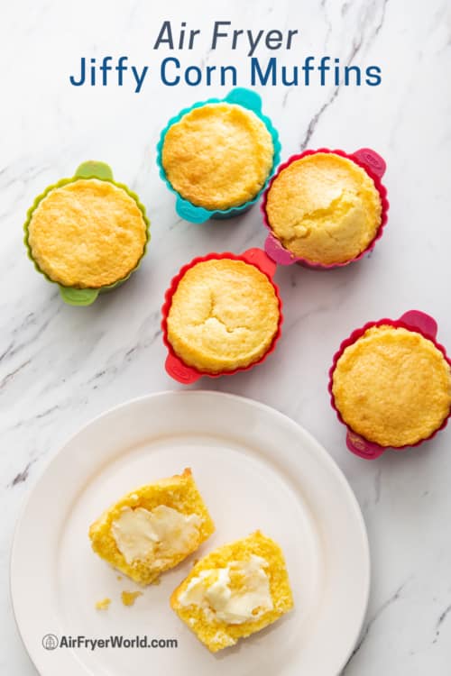 Air Fryer Jiffy Corn Muffins with butter