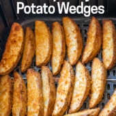 Air Fryer JoJo potato wedges in basket