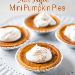 air fryer mini pumpkin pies on plate