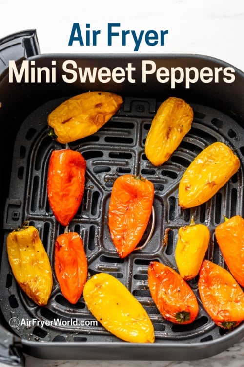 air fryer sweet peppers mini in basket 