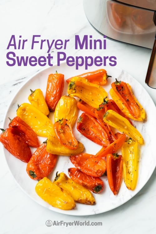 air fried sweet peppers on plate 
