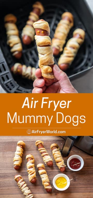 Air Fryer Mummy Hot Dogs Recipe step by step photos