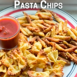 Air Fryer Pasta Chips Recipe on plate