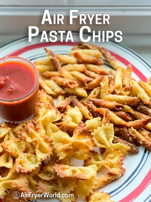 Air Fryer Pasta Chips Recipe on plate
