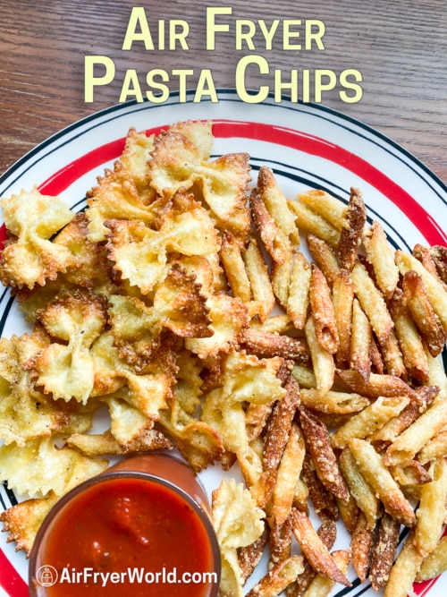 Air Fryer Pasta Chips Recipe on Plate