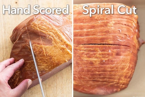 Scoring a ham and a pre-sliced ham