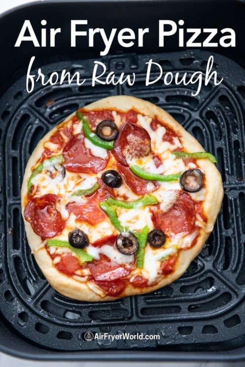 Air Fryer Pizza in basket 