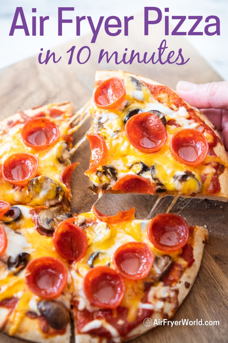 Air Fryer Pizza Recipe with Pre-made Crust EASY 10 Min | Air Fryer World