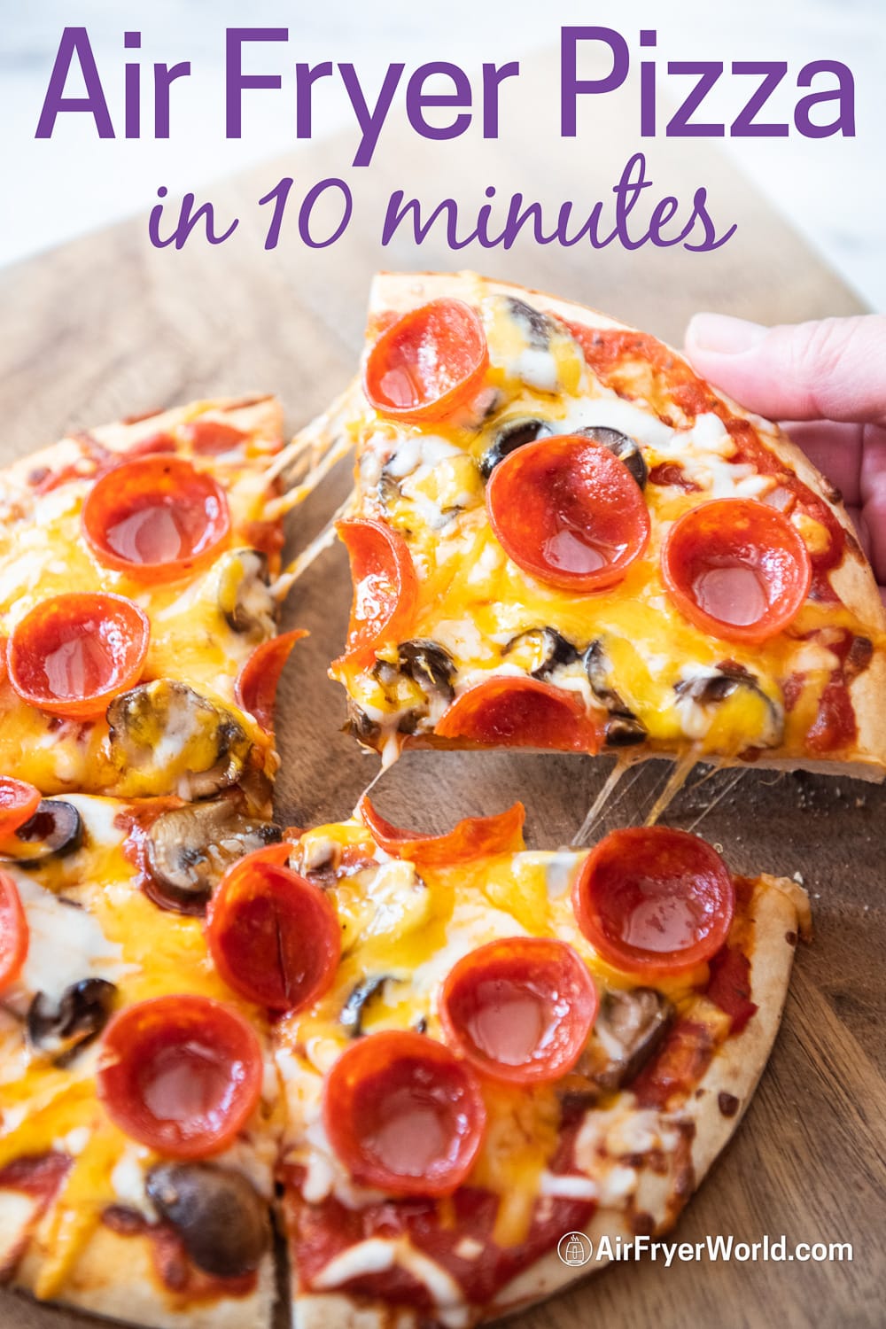 Air Pizza Recipe with Pre-made Crust EASY 10 Min | Air Fryer World