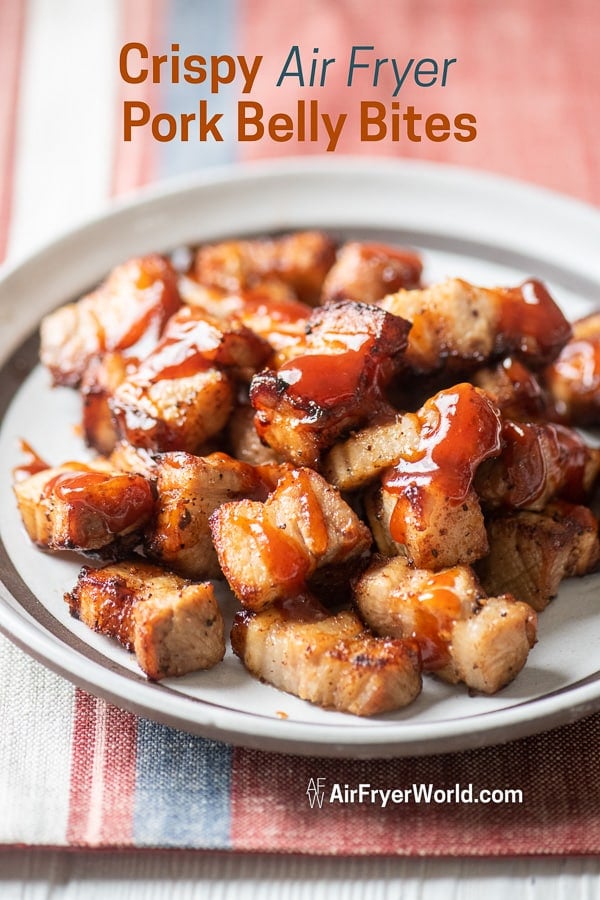 bbq pork belly on a plate with sauce