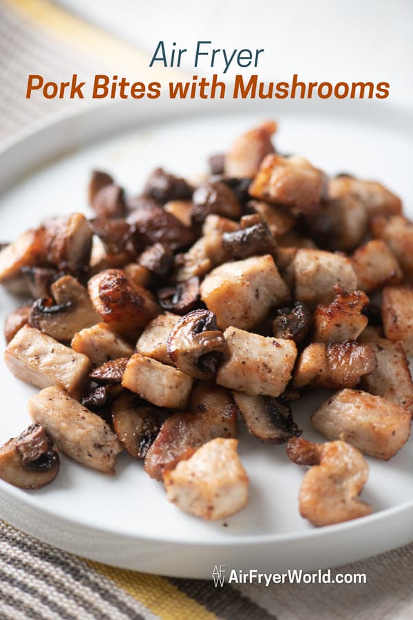 Air Fryer Pork Bites Recipe that's Air Fried on a plate