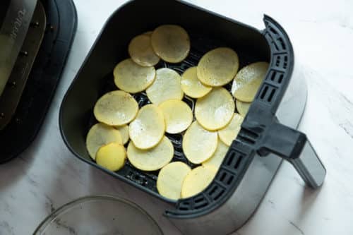 Single Layer Potato slices in air fryer