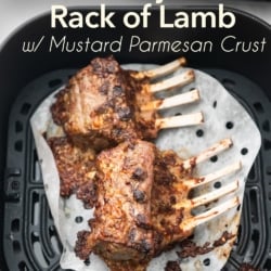 air fryer rack of lamb in basket