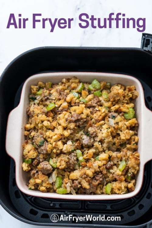 air fryer stuffing recipe in bucket 