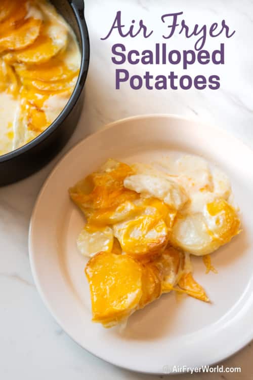 Air Fryer scalloped potatoes on plate