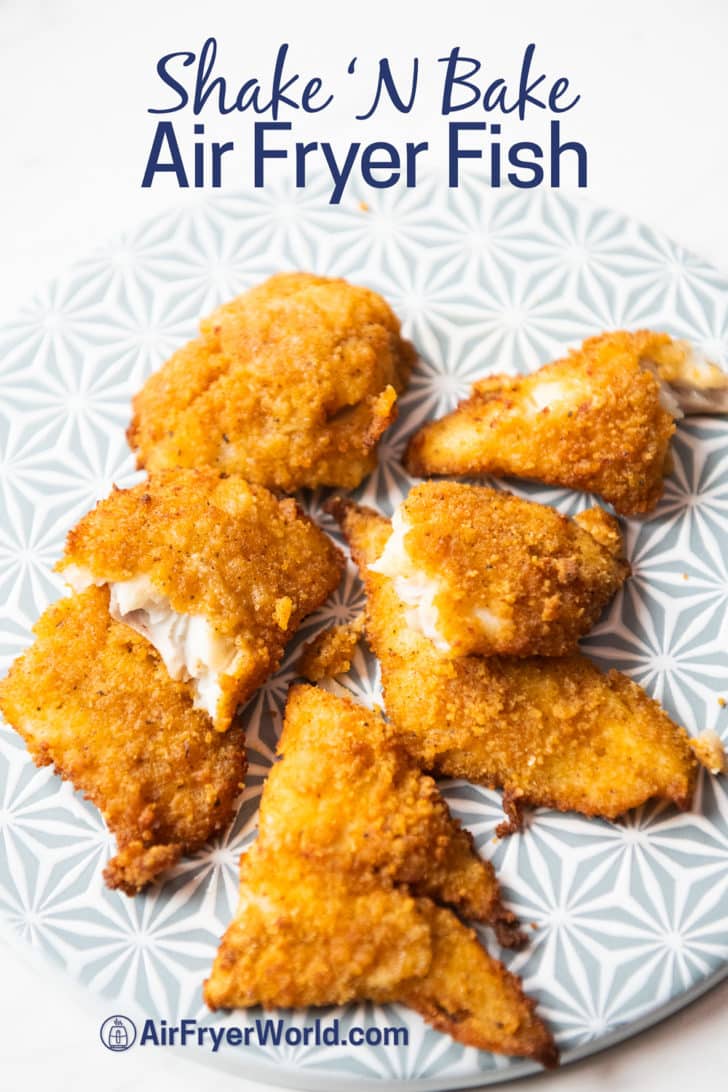 Air Fryer Shake and Bake Fish Fillets Recipe on a plate