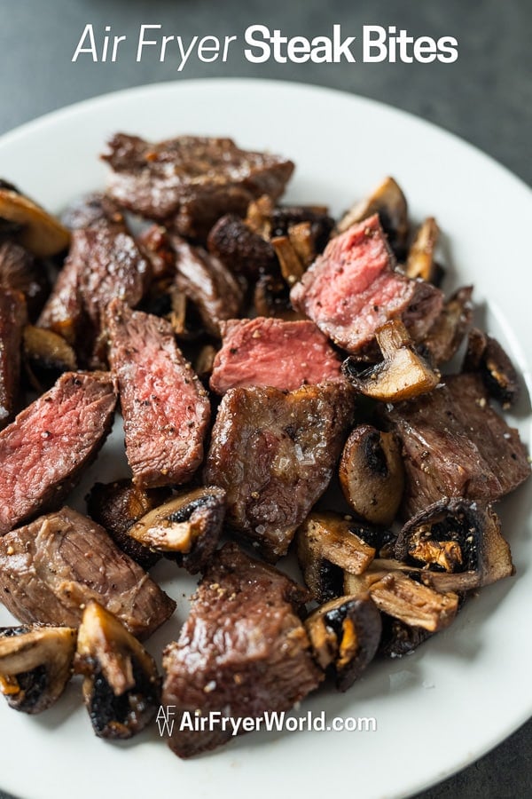 Cubes of cooked beef on a plate