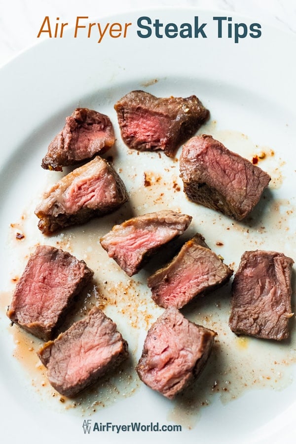 Best rare cooked steak bites on a plate 