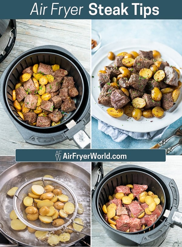 Best Air Fried Steak Tips Recipe in Air Fryer step by step photos