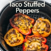 Air Fryer Stuffed Peppers with Taco Meat
