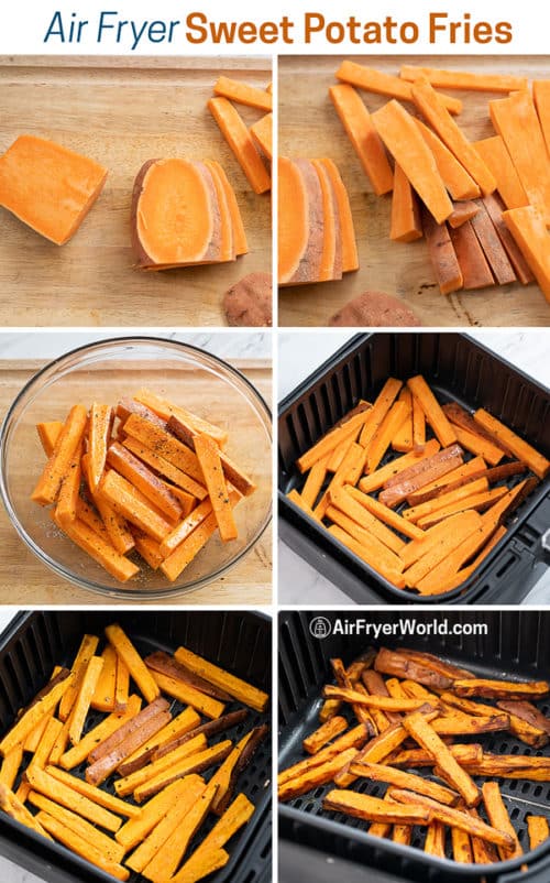 Air Fryer Sweet Potato Fries step by step photos