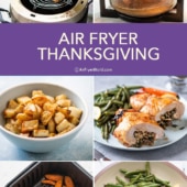 Collage of air fryer thanksgiving recipes