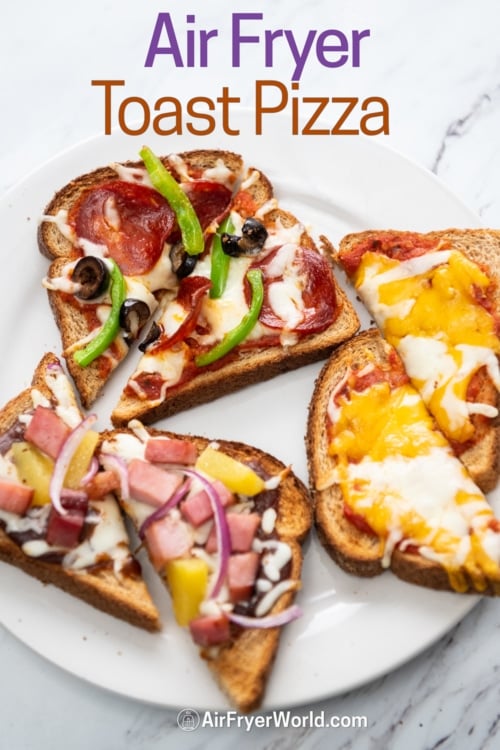 air fryer toast pizza on plate 