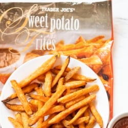 Air Fryer Trader Joe's Sweet Potato Fries on Plate