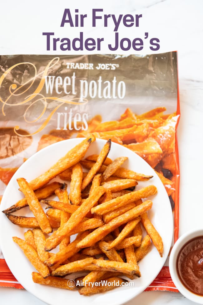 Air Fryer Trader Joe's Sweet Potato Fries on Plate 