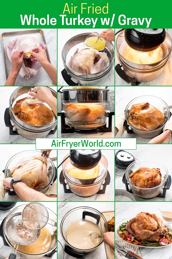 Air Fried Whole Turkey In Oil Less Air Fryer for Thanksgiving step by step photos