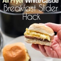 holding air fryer breakfast slider