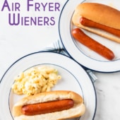 plated air fryer wieners