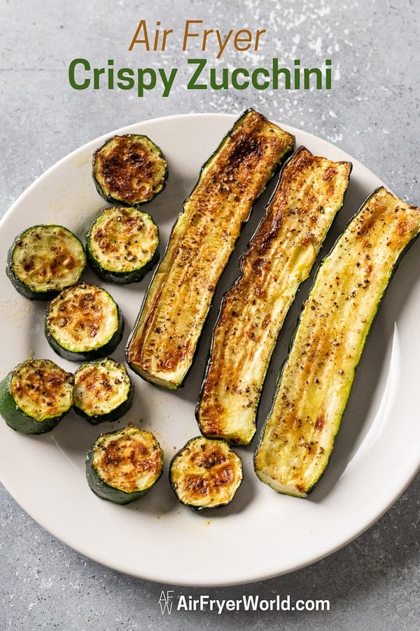 How to Cook Air Fried Zucchini Recipe in Air Fryer on a plate